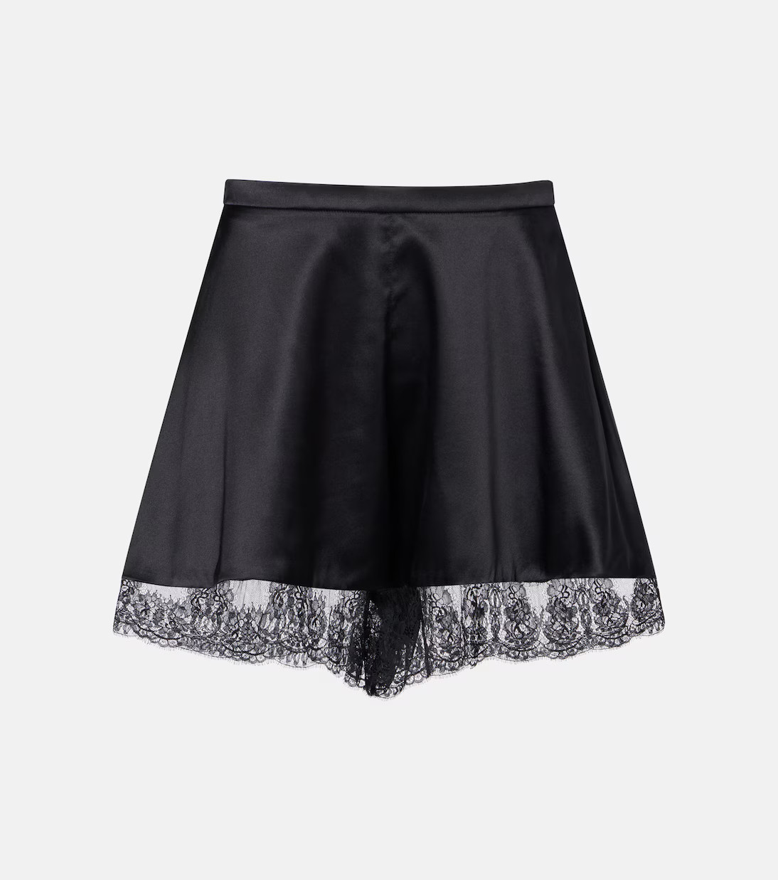 Lace-trimmed silk-blend satin shorts | Mytheresa (US/CA)
