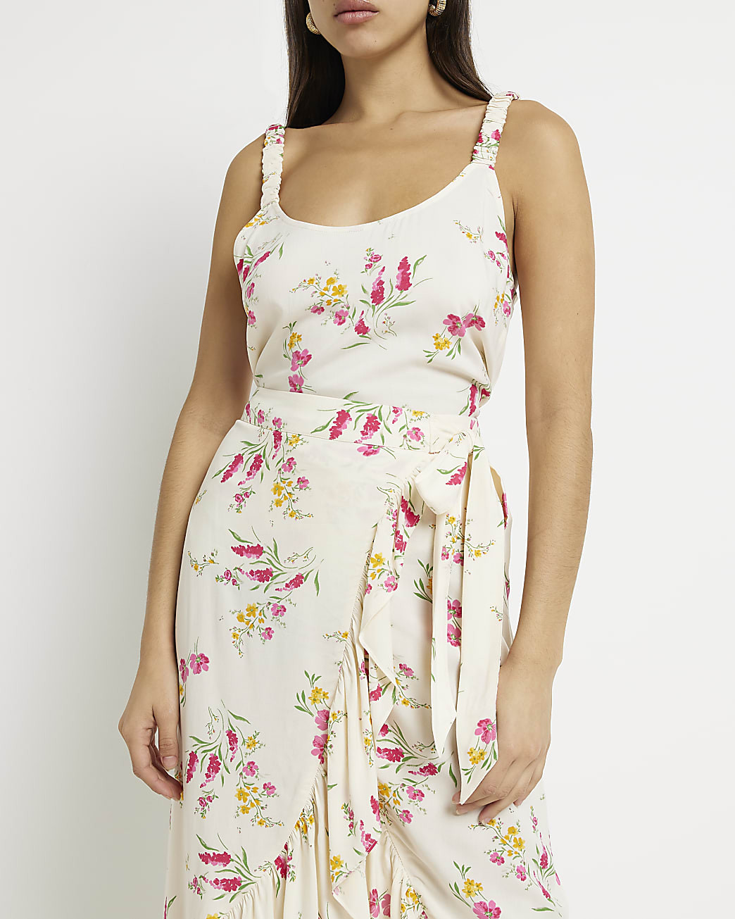 Yellow floral cami top | River Island (UK & IE)
