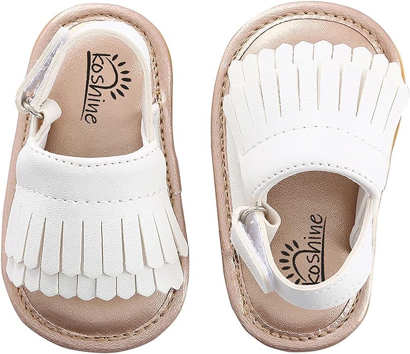 koshine Baby Sandal Tassels Summer Toddler Slipper Shoes 0-18 Months | Amazon (US)