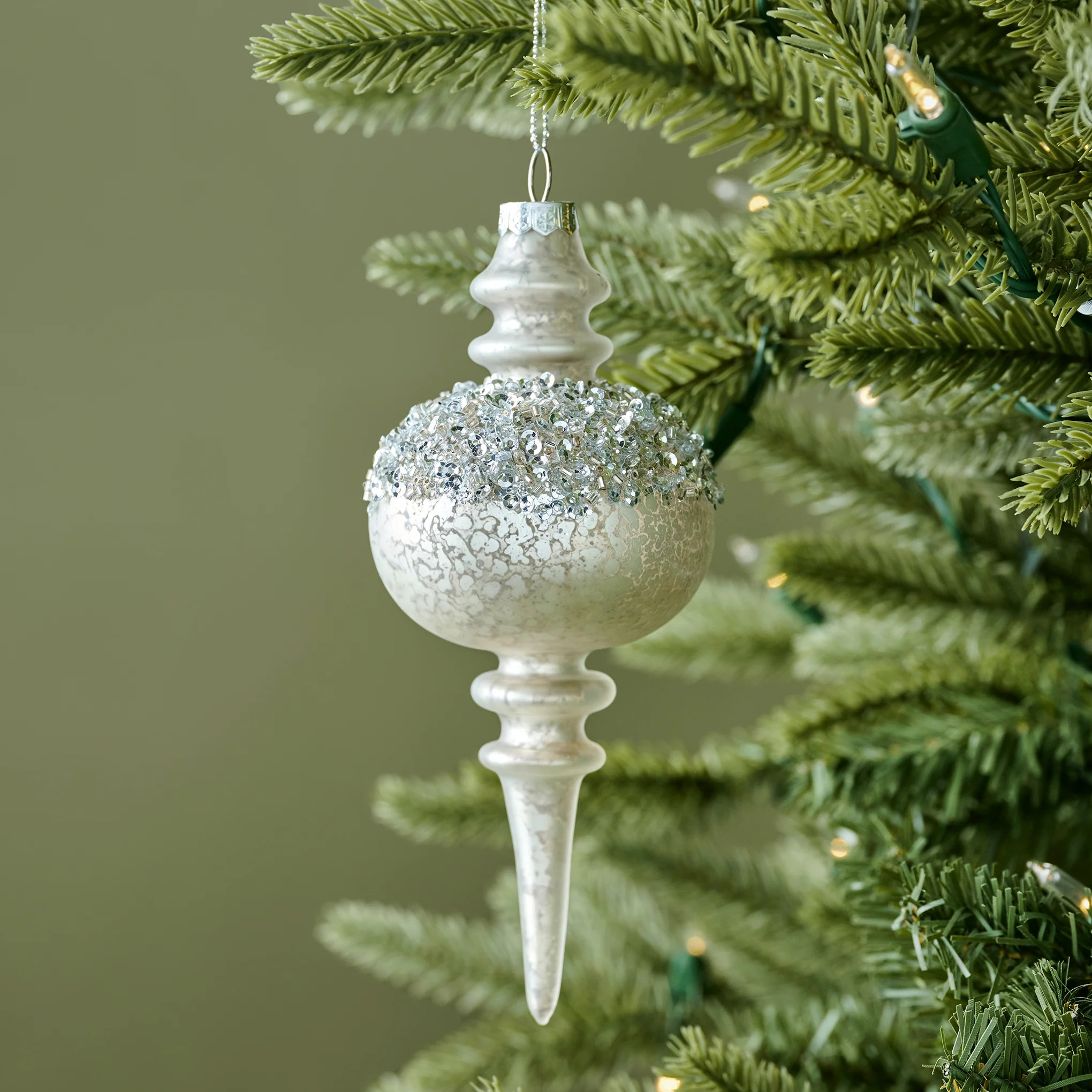 Winter Splendor Finial Ornament | Magnolia