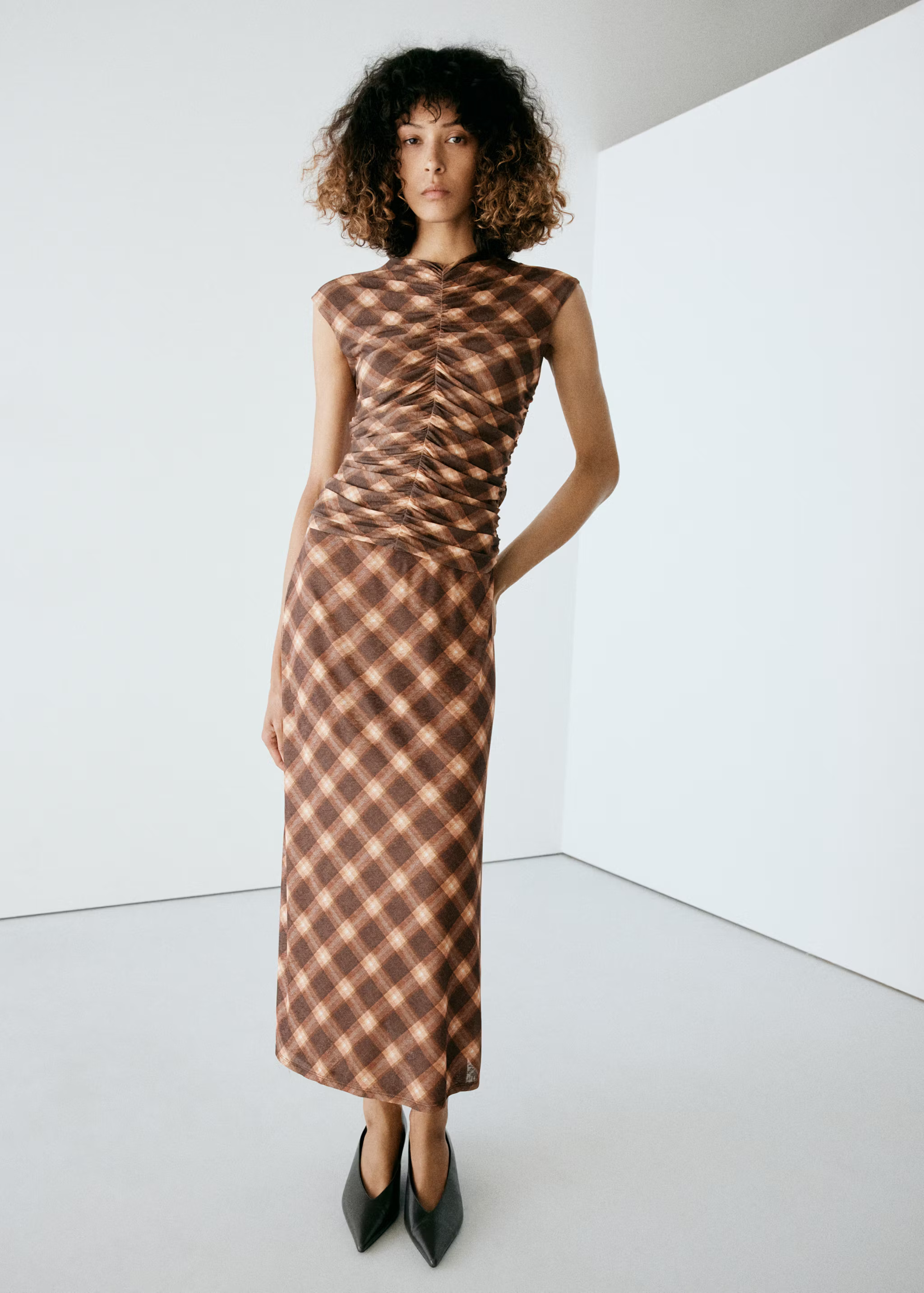 Ruched square-neck top | Mango (US/MX/AU)