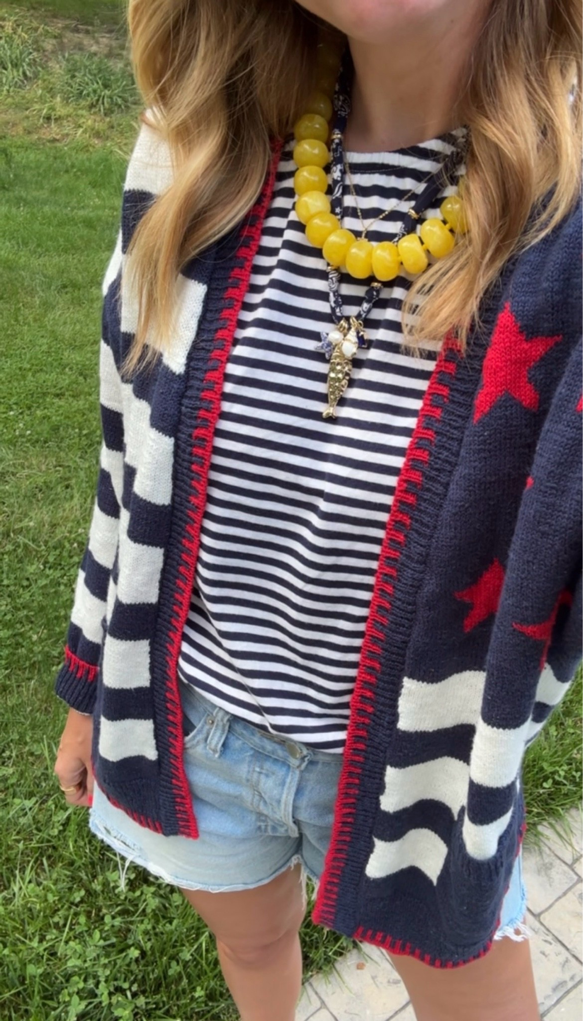 Added the cutest cardigan from kohls for tonight’s baseball game! In size L