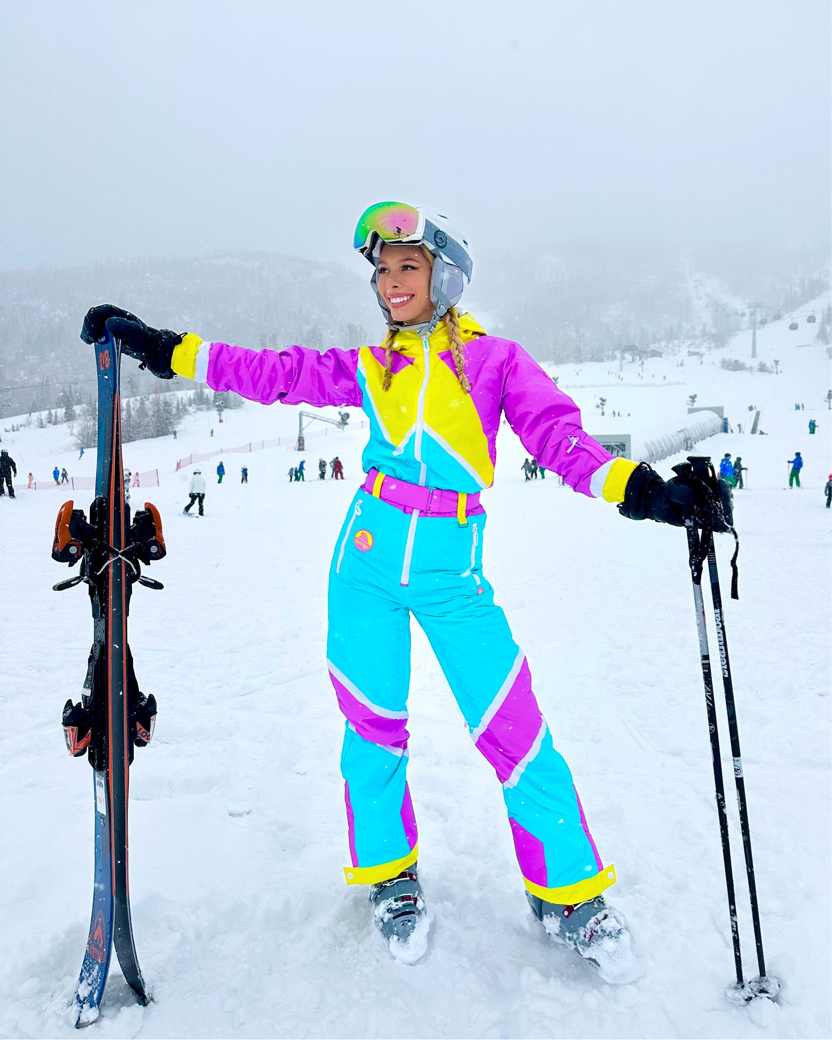 Cute ski suit. Ski suit. Colorful ski suit. Pink ski suit. Blue ski suit. Neon ski suit. Retro ski suit. Cute ski outfit. Fitted ski suit. Ski suit with belt. 

#LTKGiftGuide #LTKActive #LTKSeasonal