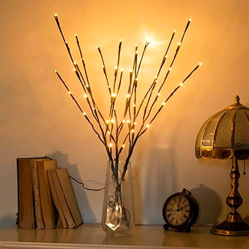 Vanthylit 3PK 30" Brown Lighted Twig Branches Pathway Light 60 LED Warm White Bulbs for Outdoor a... | Amazon (US)
