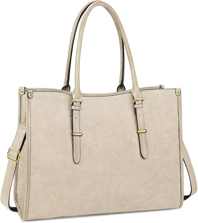 Amazon.com: Laptop Bag for Women 15.6 Inch Waterproof Lightweight Leather Laptop Tote Bag Womens ... | Amazon (US)