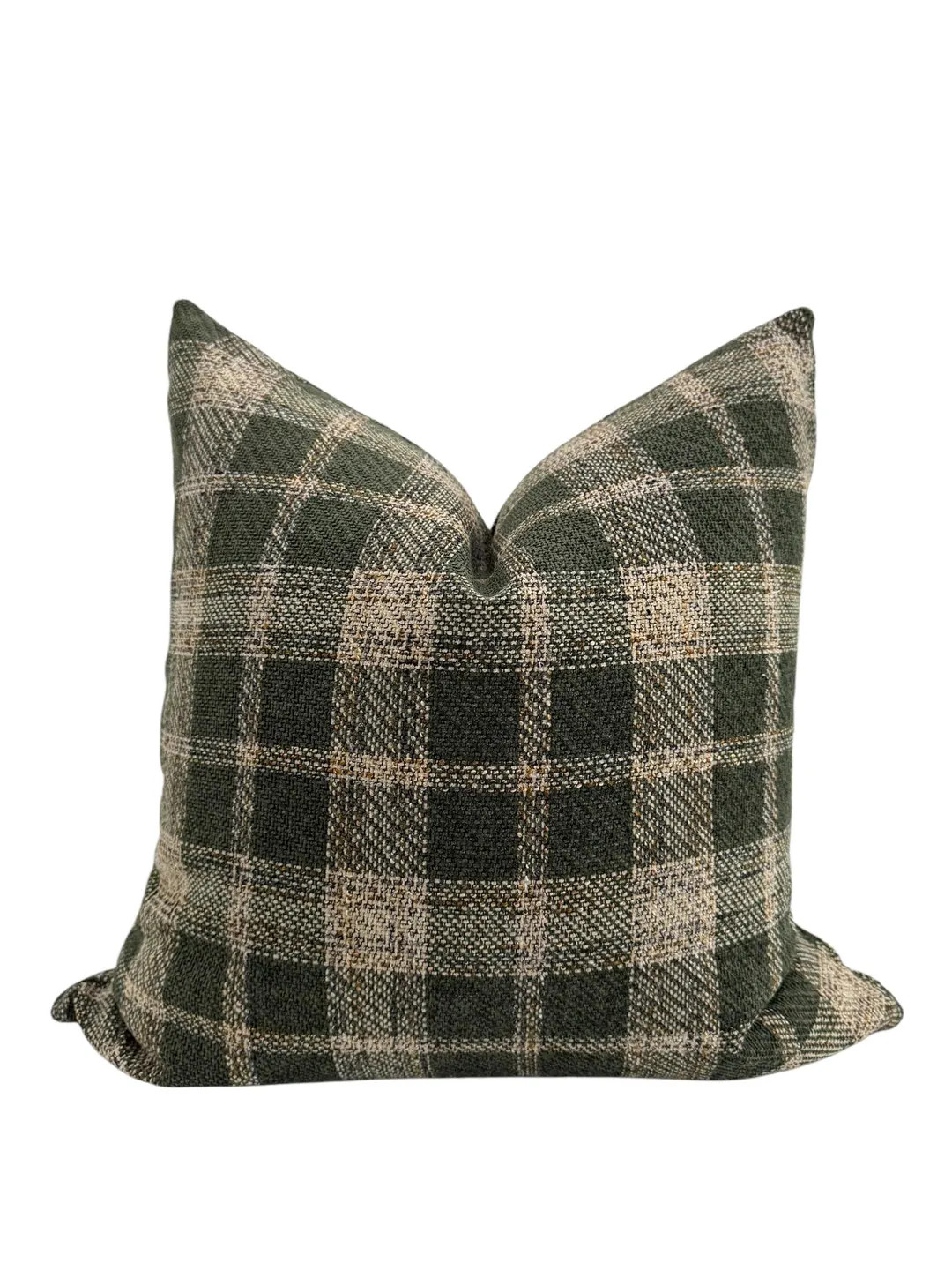 Green Plaid Pillow Cover, Hunter Green Tartan Throw Pillow, Cozy Fall Decor Cushion, Forest Green... | Etsy (US)