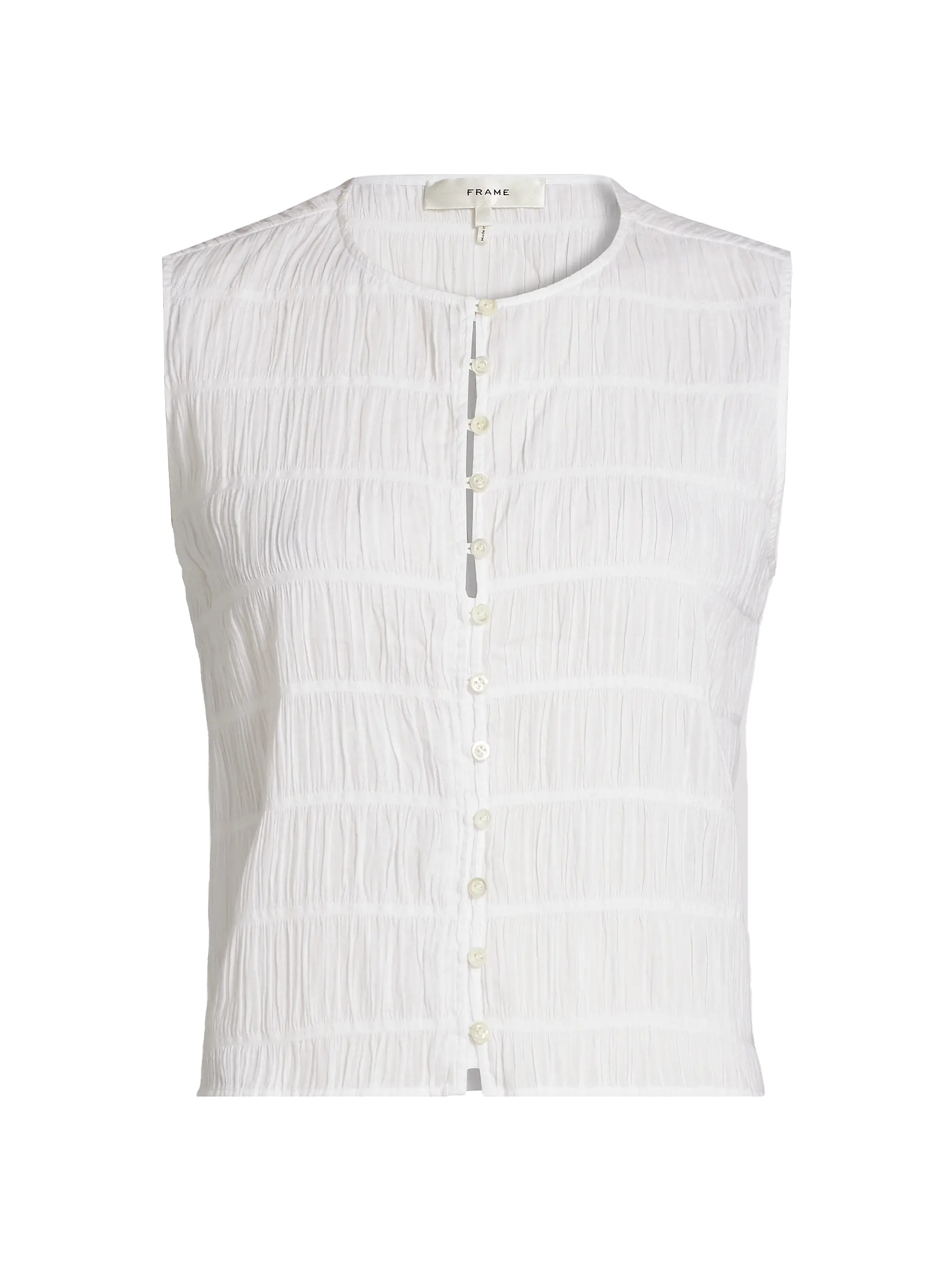 Smocked Sleeveless Top | Saks Fifth Avenue