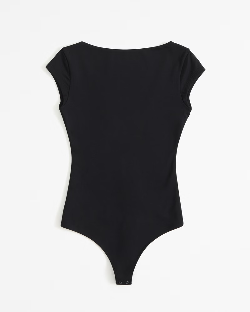 Women's Short-Sleeve Cotton-Modal Open-Back Bodysuit | Women's New Arrivals | Abercrombie.com | Abercrombie & Fitch (US)