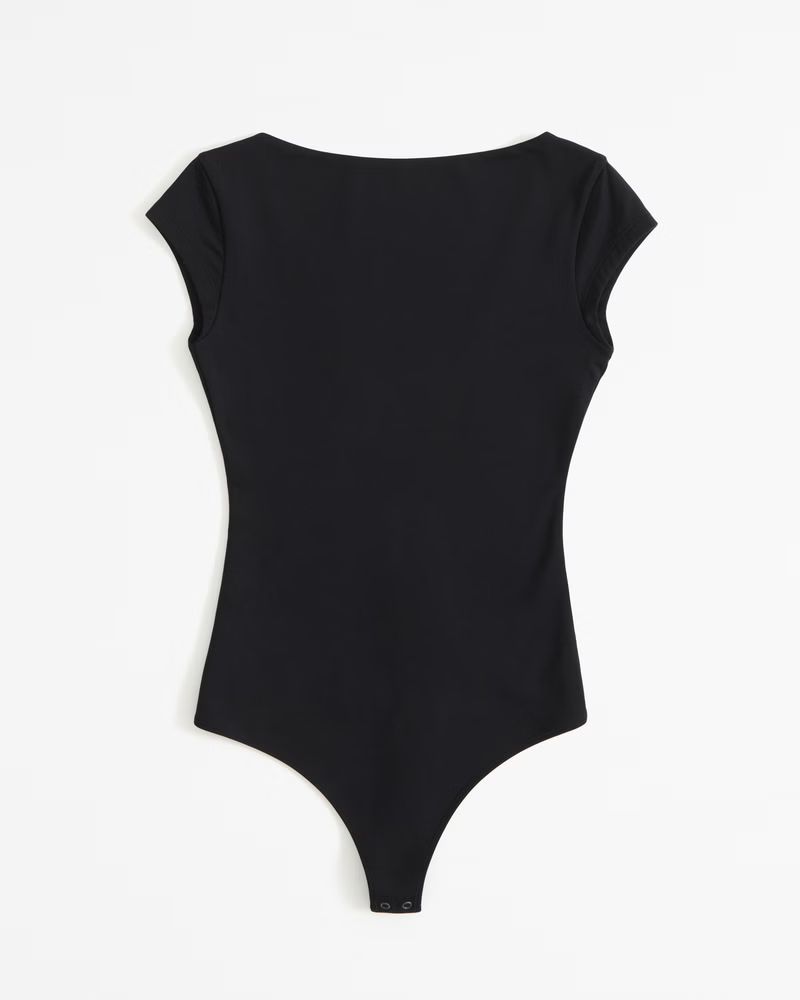 Short-Sleeve Cotton-Modal Open-Back Bodysuit | Abercrombie & Fitch (US)