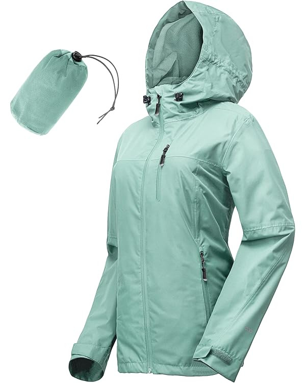 33,000ft Packable Rain Jacket Women Lightweight Waterproof Raincoat with Hood Cycling Bike Jacket... | Amazon (US)