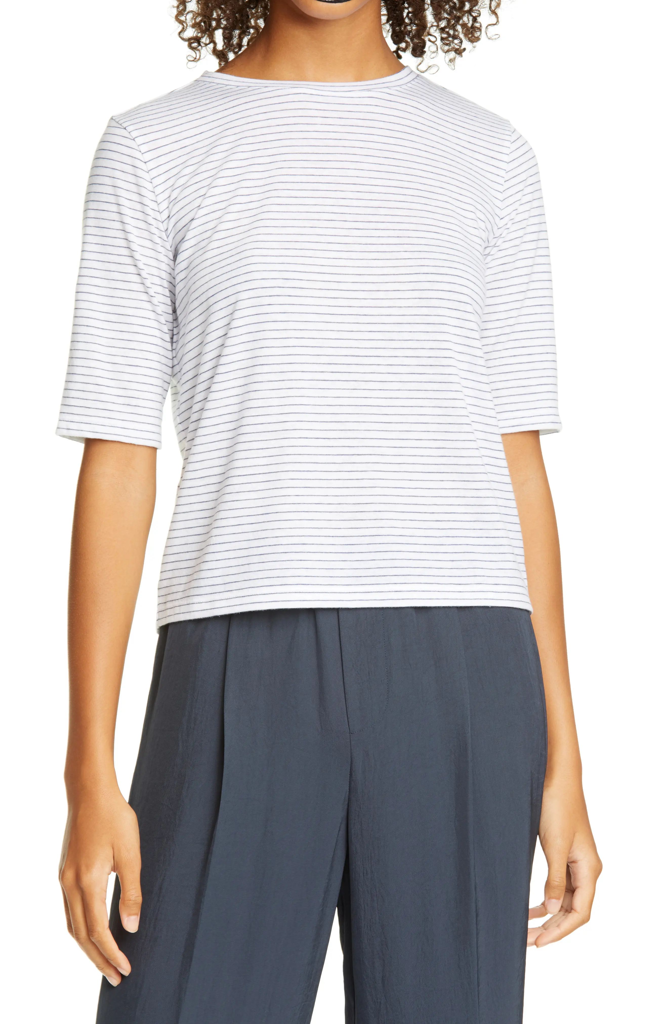 Women's Vince Stripe T-Shirt, Size X-Large - White | Nordstrom