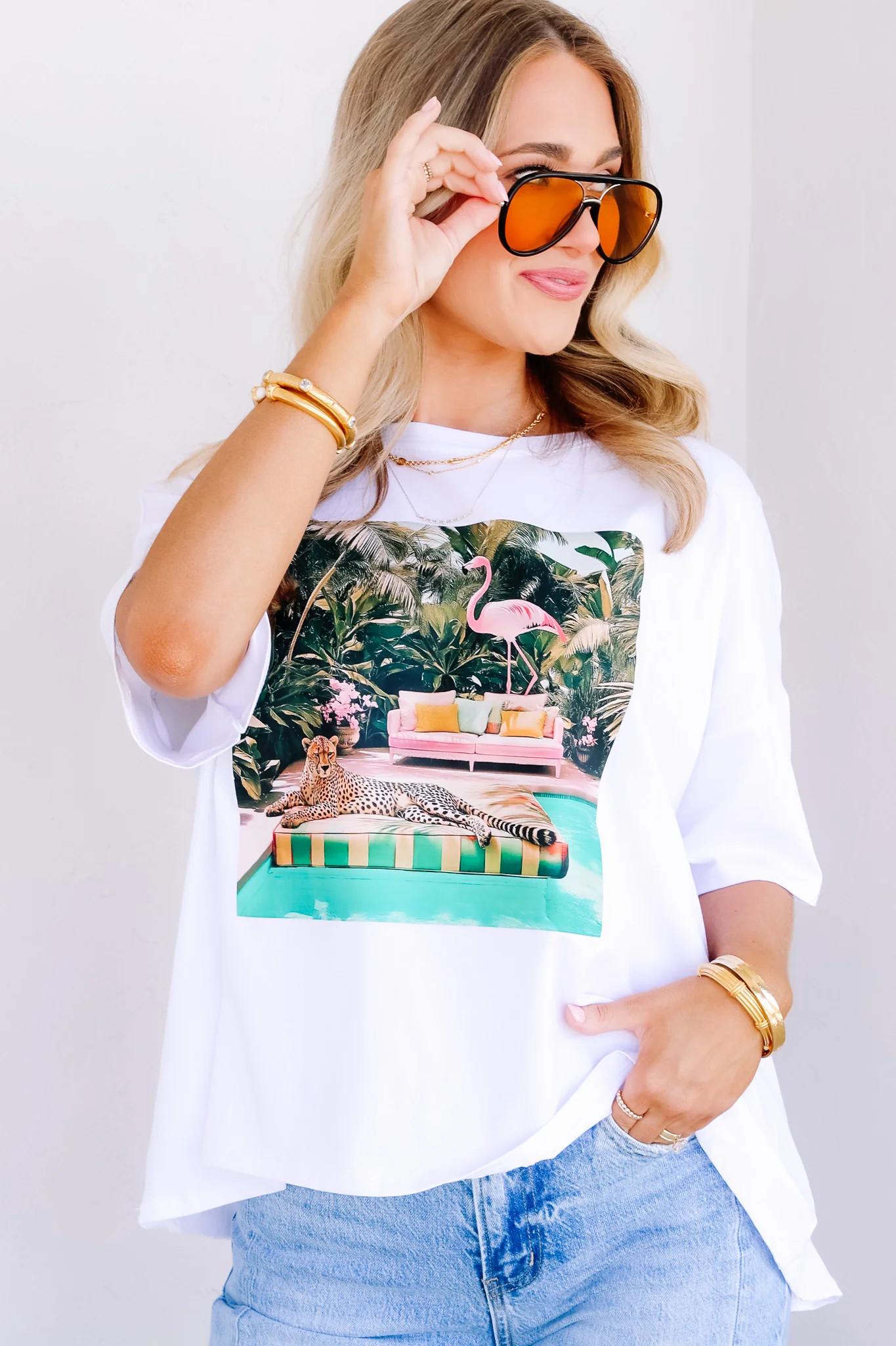 Paradise Flamingo Short Sleeve Top | The Willow Tree