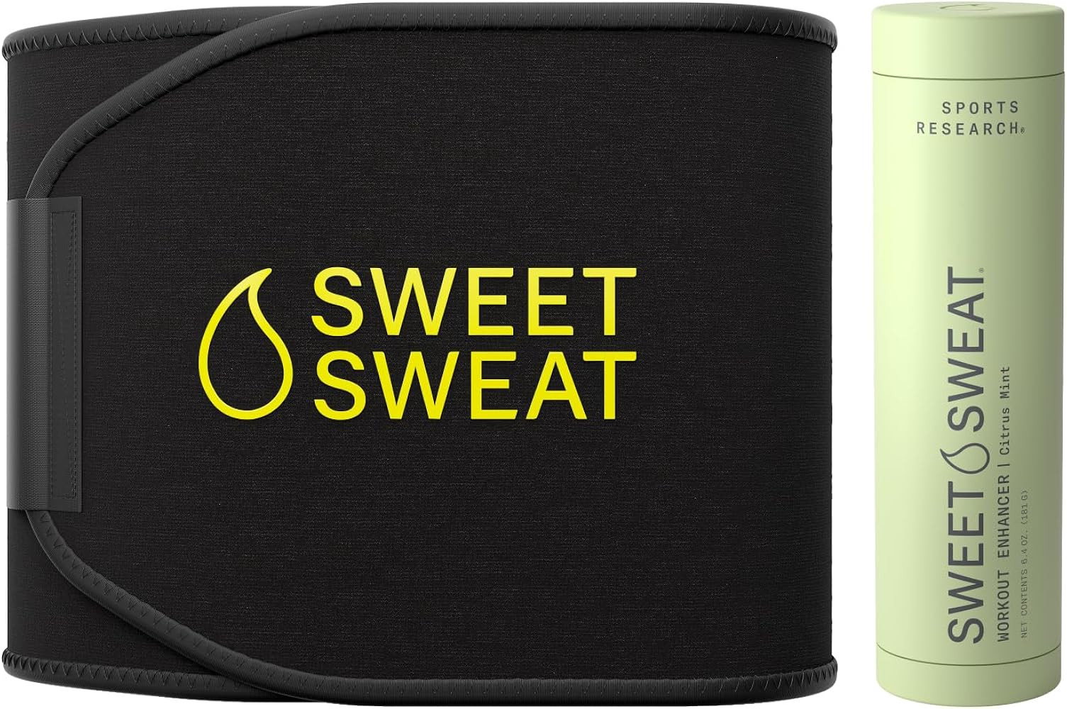Sports Research Sweet Sweat Yellow Waist Trimmer (XL) and Citrus Mint Sweet Sweat Workout Enhance... | Amazon (US)