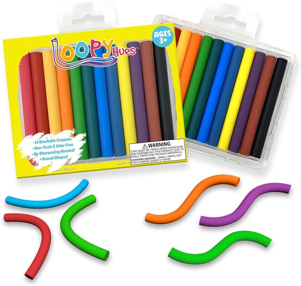 Bendable Crayons For Kids, Arts & Crafts, School Supplies, 3D Letter & Number Crayons, No Sharpen... | Amazon (US)