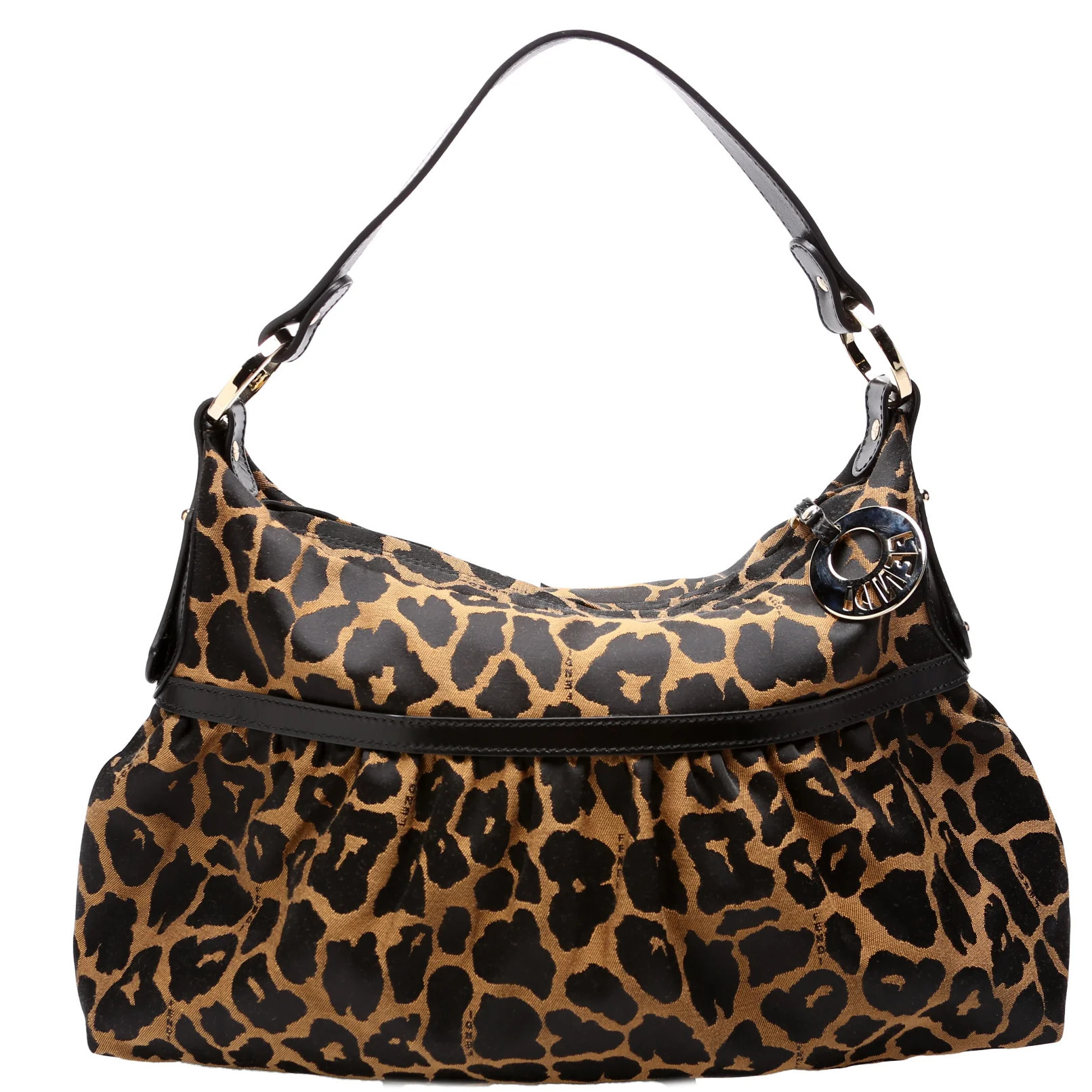 8BR448 Leopard Chef Hobo Black/Brown | Keeks Designer Handbags