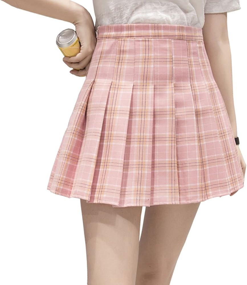 Hoerev Women Girls Short High Waist Pleated Skater Tennis Skirt | Amazon (US)