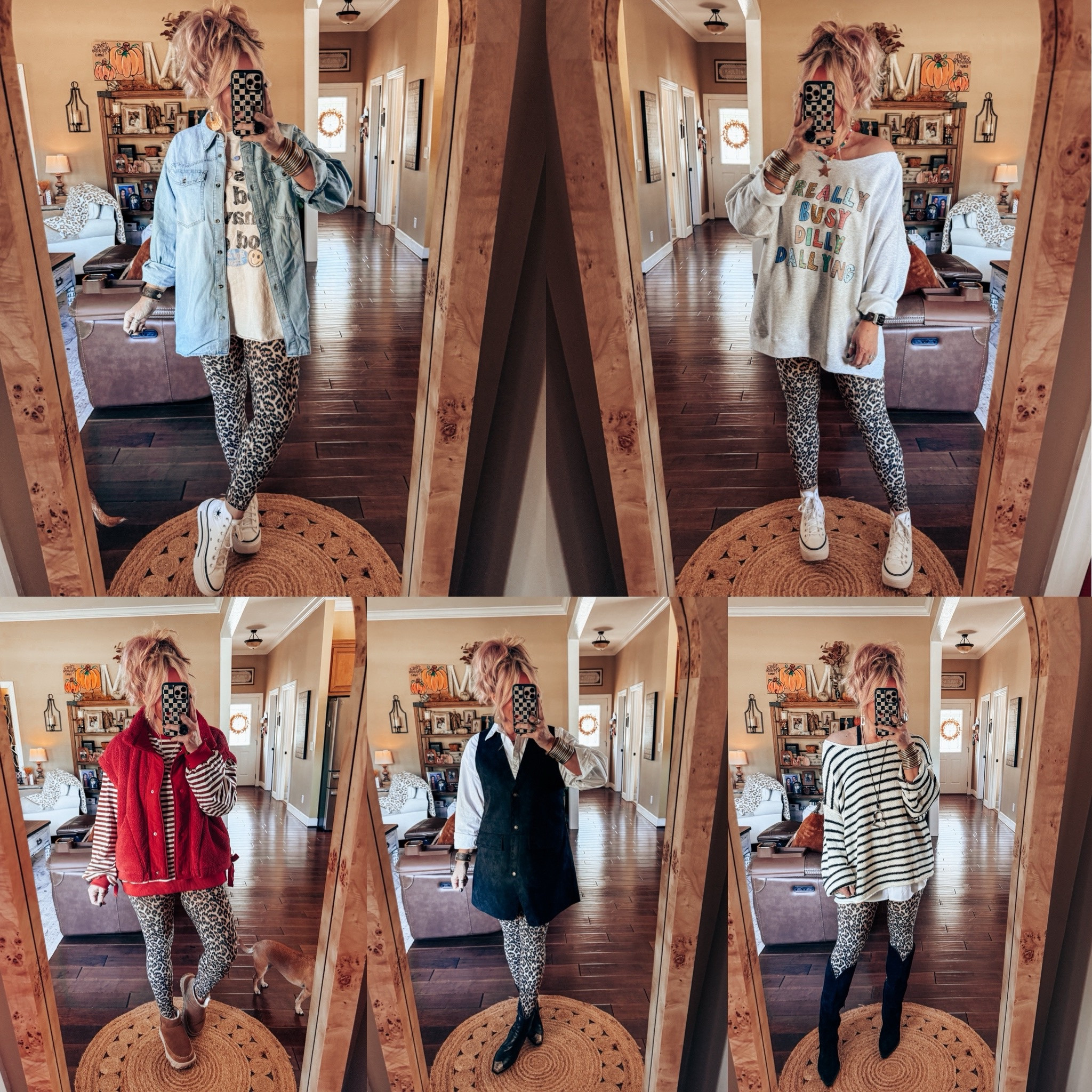 These leopard leggings are so fun! So many cute ways to style them!! 👏🏼🥰I’m in a size medium  

#LTKStyleTip #LTKOver40 #LTKFindsUnder50