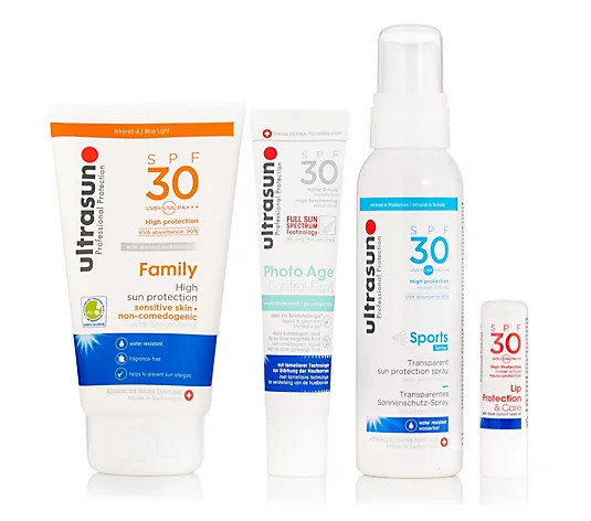Ultrasun Sun Protection 4 Piece Face Fluid & Body Collection - QVC UK | QVC UK