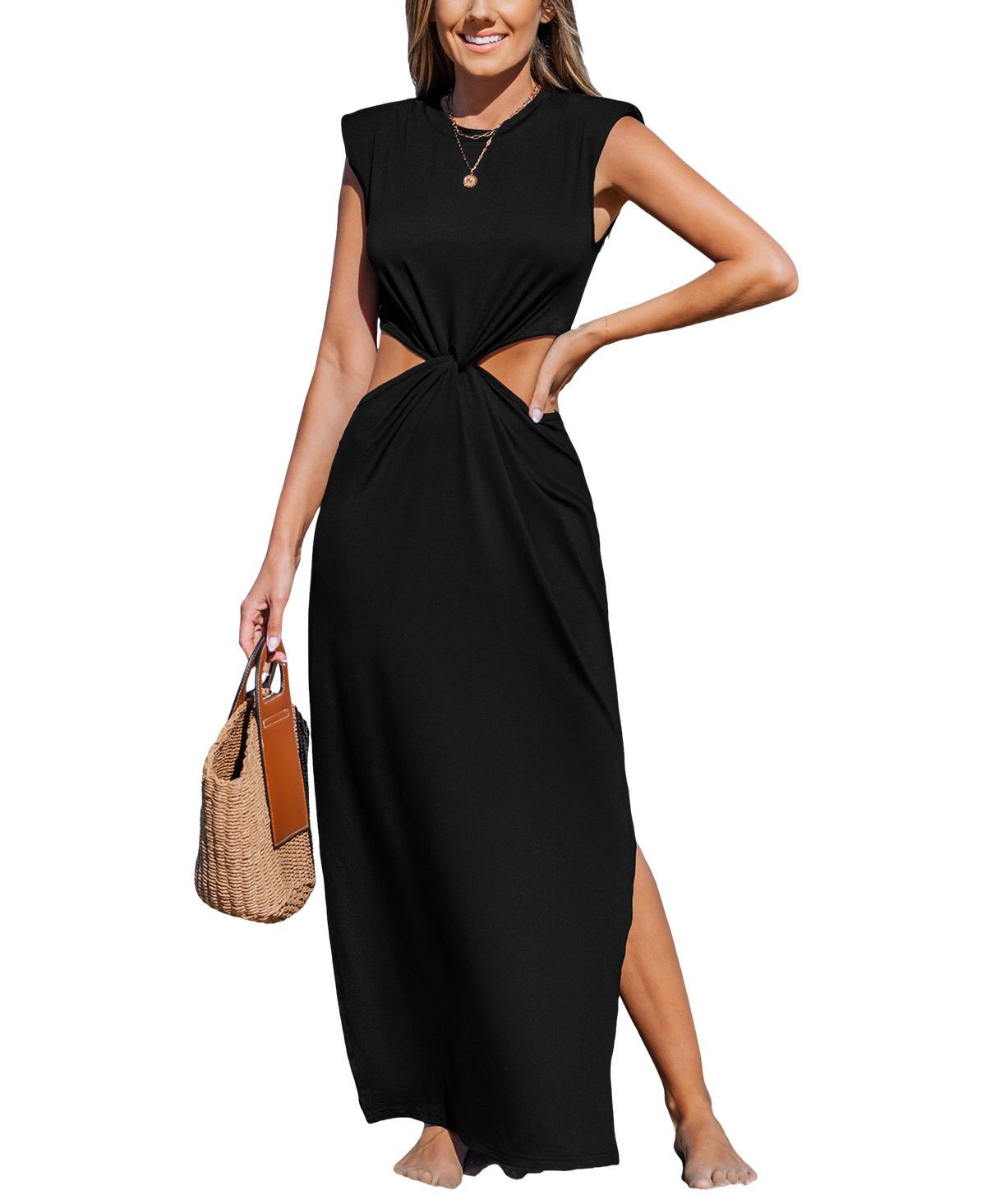 Cupshe Women's Chic Temptation Black Midi Beach Dress - Black | Macy's