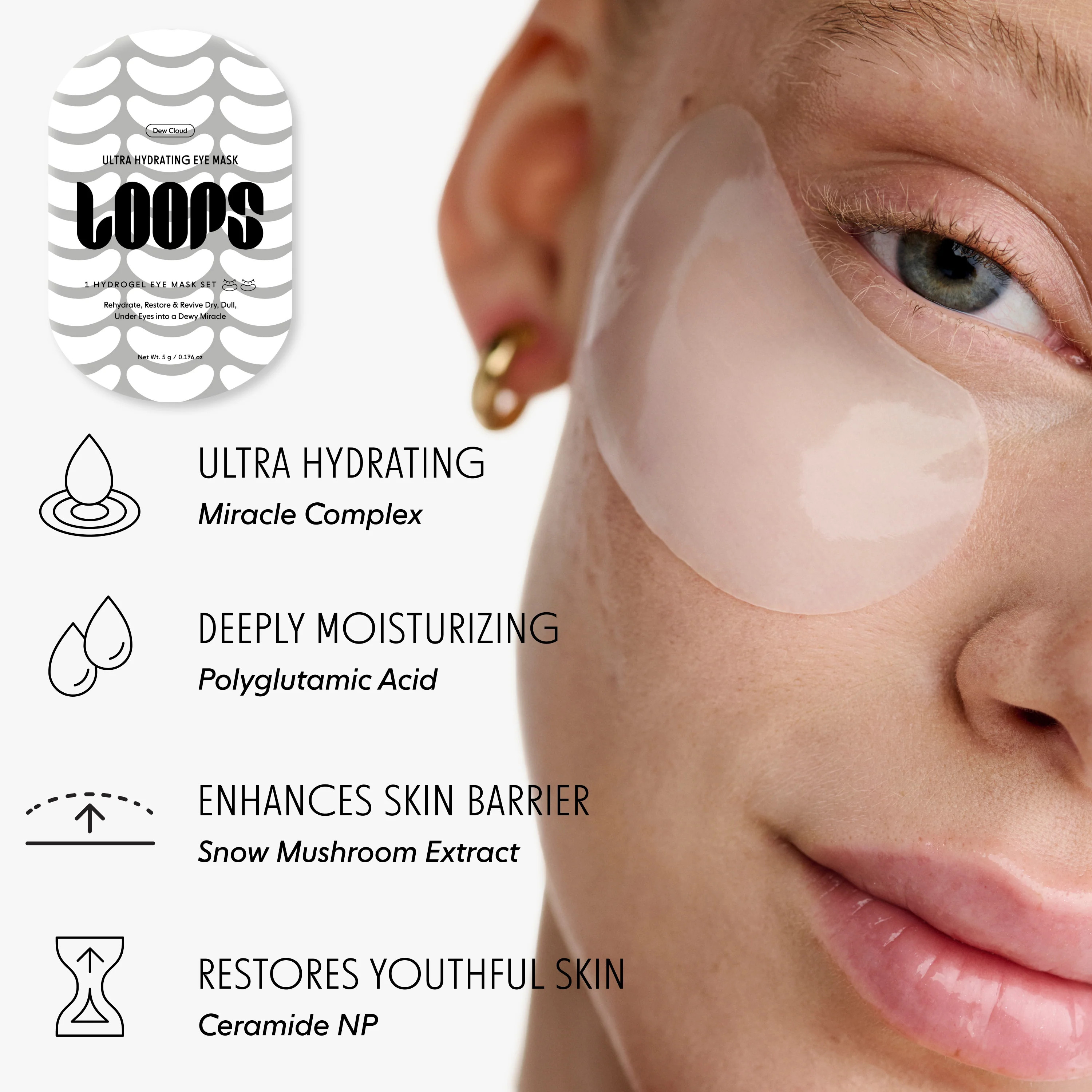 LOOPS The Total Loop: Dew Cloud | Hydrogel Sheet Masks With Korean Technology | Loops Beauty