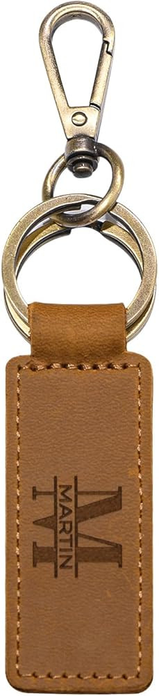 Onedor Custom Keychain, Personalized keychains, Genuine Leather Key Chain Holder Engrave Name Tex... | Amazon (US)