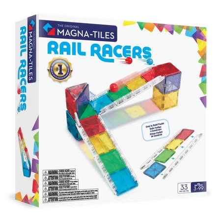MAGNA-TILES Rail Racers 33-Piece Magnetic Construction Set | Walmart (US)