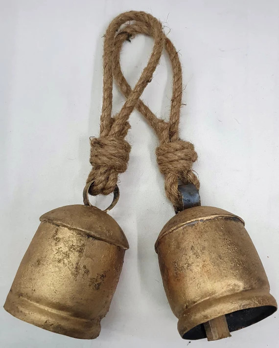 HIGHBIX 10cm Large Chunky Rustic Metal Vintage Lucky Cow Bells On Rope Wall Hanging Décor | Etsy (US)