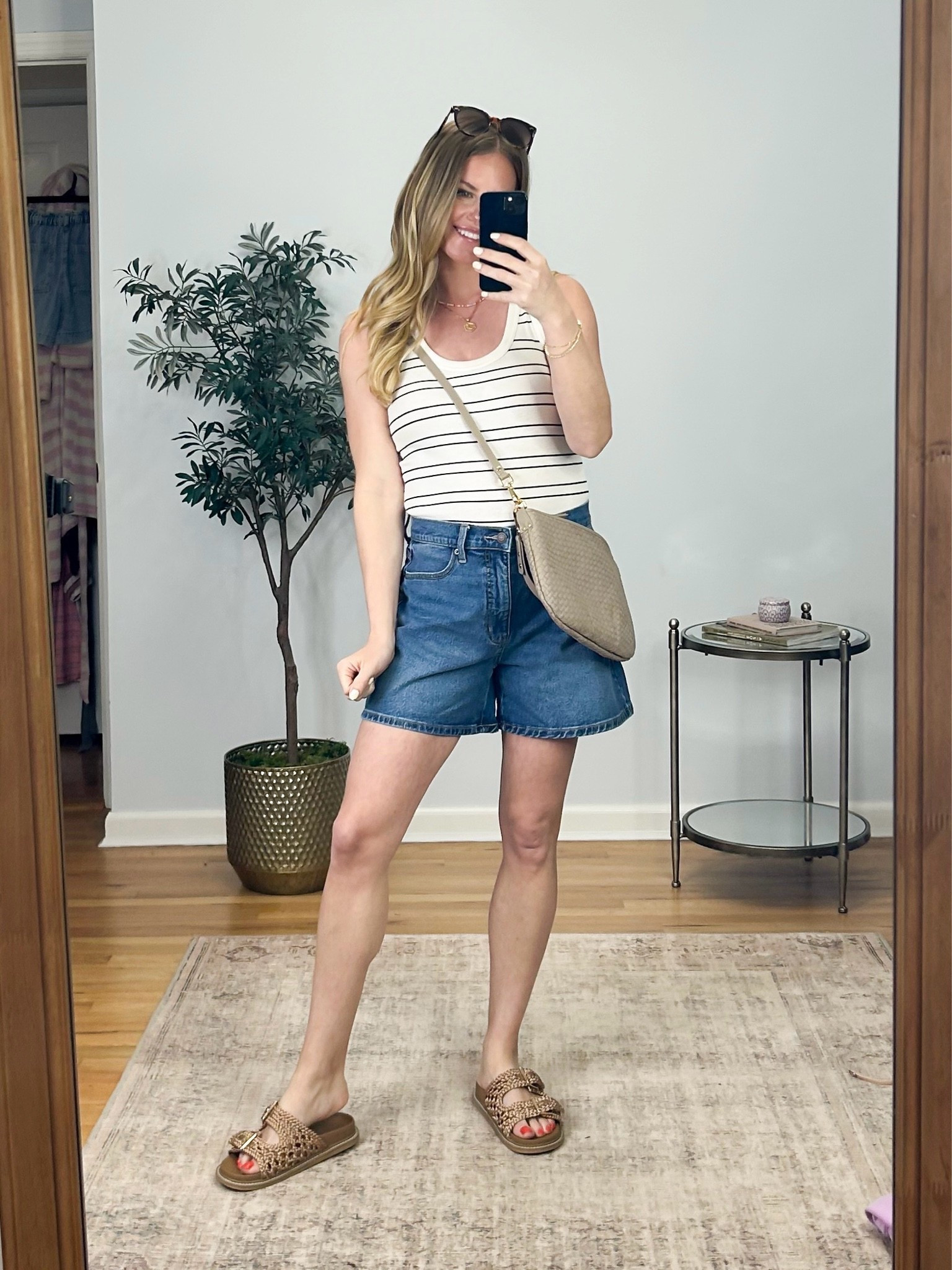 ☀️$17 WALMART DENIM SHORTS☀️ Just comment WALMART for links! 

Okay these are too good not to share 🤍

$17 denim shorts with the perfect 5” inseam (aka actually flattering and mom-life approved) + a $7 striped tank I’m grabbing in every color. So comfy, easy to throw on, and honestly look way more expensive than they are.

#walmartfashion #affordablefashion #budgetstyle #denimshorts #summeroutfits spring style, casual outfit,  everyday style,  striped top, capsule wardrobe, outfit inspo, ootd look for less, Style on a budget, momlife outfits, comfy and cute, easy outfits,  wearable fashion, fashion finds, affordable denim shorts, 5 inch inseam shorts, striped tank outfit, Walmart outfit ideas, budget friendly summer outfits, casual mom outfits, everyday summer style, comfortable spring outfits, look for less fashion, capsule wardrobe staples