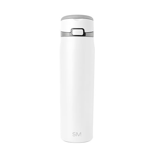 Simple Modern Mesa Loop Water Bottle with Covered Straw and Handle | 24oz Cup Holder Friendly Insulated Stainless Steel Bottles for Travel, Sports and School | Winter White | Amazon (US)