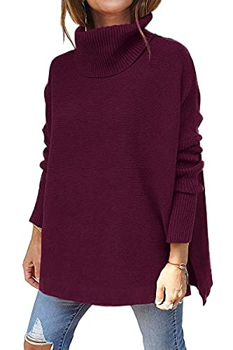 LILLUSORY Oversized Turtleneck Pullover Sweater Women 2025 Long Tunic Cozy Winter Trendy Plus Size Poncho Cowl Neck Cute Casual Early Fall Fashion Must Have Work Old Money Clothes Outfit Clothing | Amazon (US)