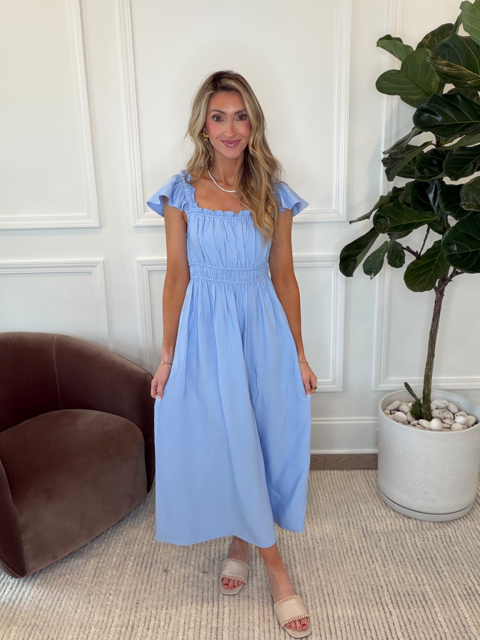 The prettiest blue dress from @Target for spring! I’m 5’7 and wearing a size small for reference. Fits tts 

#LTKgrwm #LTKSeasonal #LTKSaleAlert