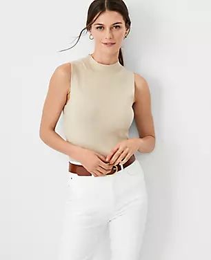 Petite Essential Mock Neck Sweater Shell | Ann Taylor (US)
