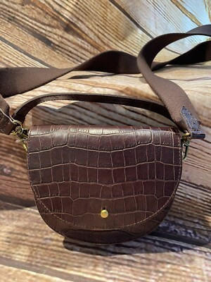 Madewell The Small Richmond Saddle Bag Crocodile Embossed Leather Brown  | eBay | eBay US