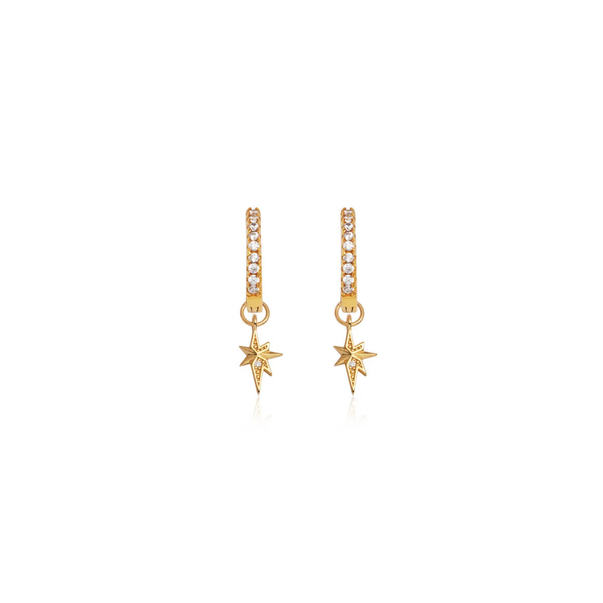 Sterling Silver Mini Starburst Crystal Earrings (Gold) | Abbott Lyon