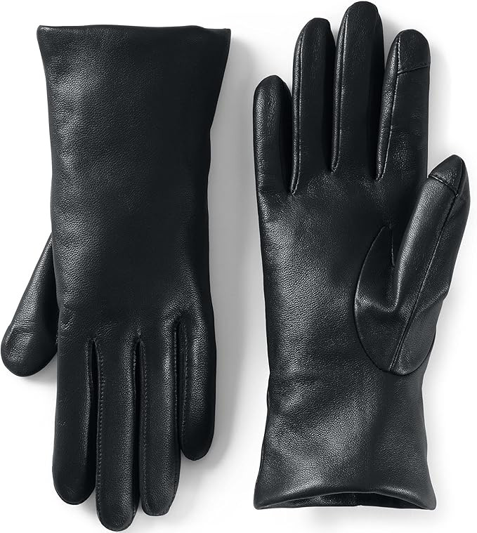 Lands' End Women's EZ Touch Screen Cashmere Lined Leather Gloves | Amazon (US)