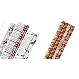 Hallmark Holiday Reversible Wrapping Paper Bundle & Christmas Wrapping Paper Bundle with Cut Lines o | Amazon (US)