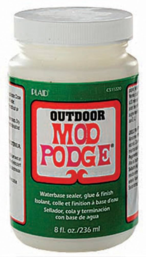 Mod Podge Waterbase Sealer, Glue and Finish for Outdoor (8-Ounce), CS11220 Clear Finish | Amazon (US)