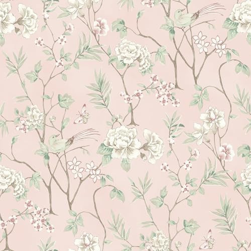 NuWallpaper Chinoiserie Garden Pink Peel and Stick Wallpaper, NUS6365 | Amazon (US)