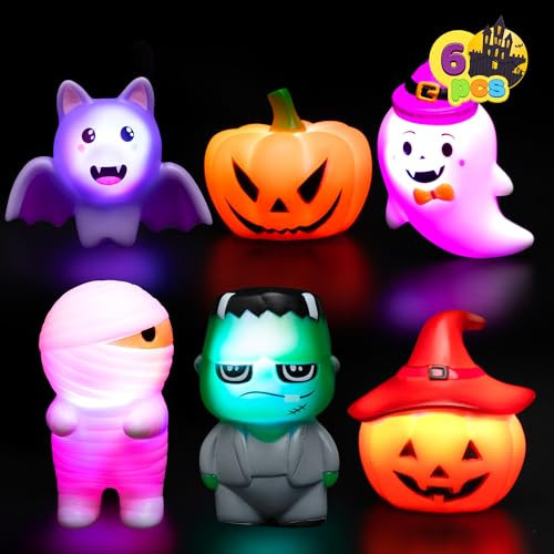 JOYIN 6 Pcs Halloween Light-Up Bath Toys ,Halloween Theme Toys Flashing LED Light Floating Bathtub Toys for Baby,Toddler Water Tub Games Swimming Pool Party | Amazon (US)