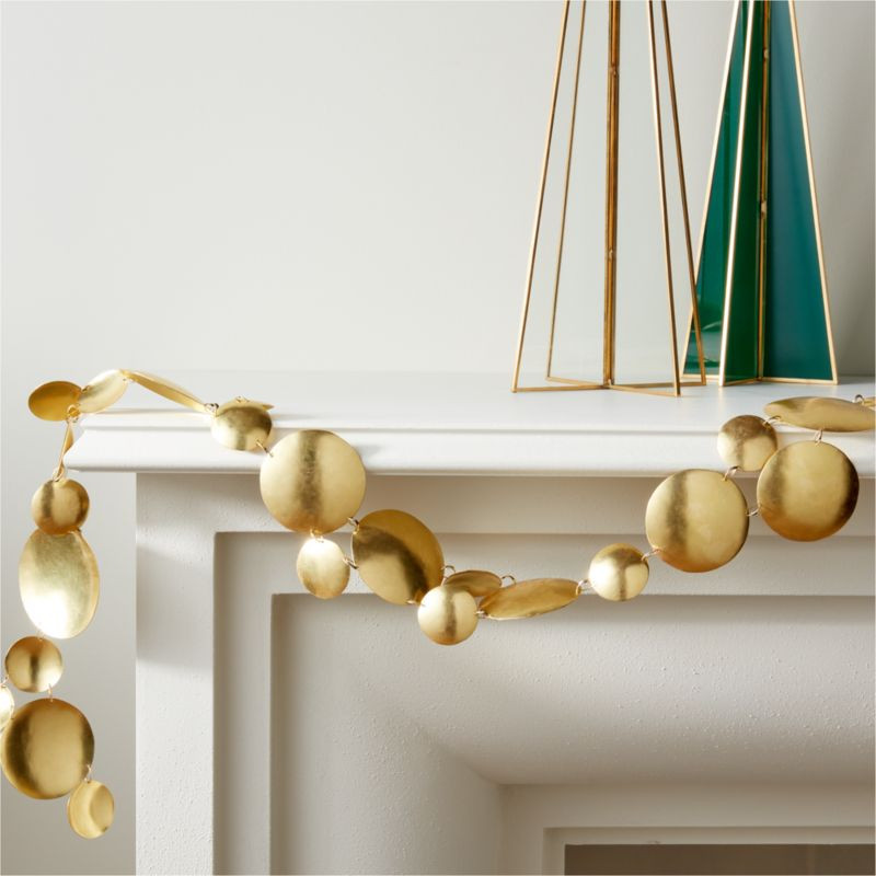 Gilded Metallic Gold Christmas Ball Garland 60'' | CB2 | CB2