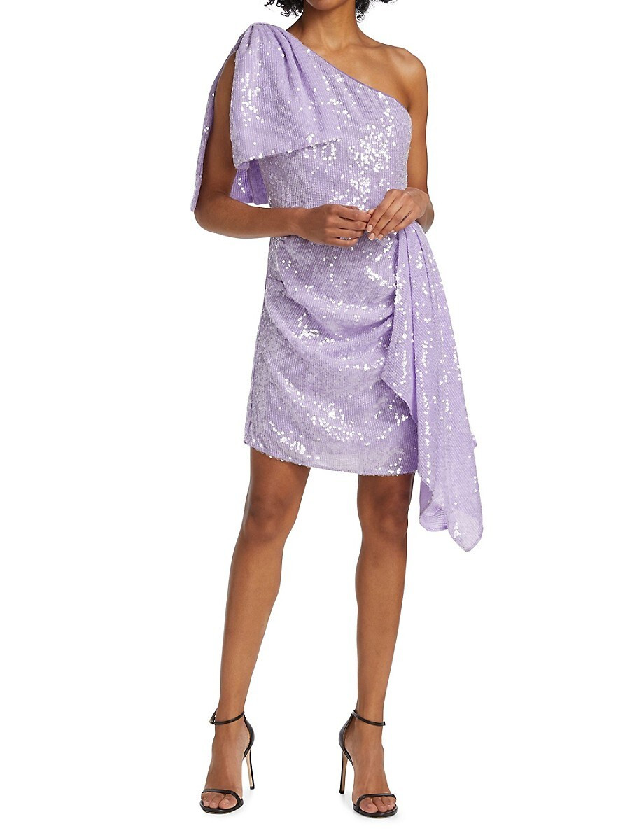 Shoshanna Women's Catalaya Sequin One Shoulder Mini Dress - Lilac - Size 2 | Saks Fifth Avenue OFF 5TH