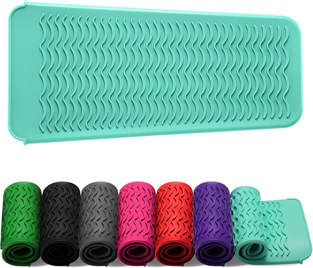 ZAXOP Resistant Silicone Mat Pouch for Flat Iron, Curling Iron,Hot Hair Tools (Mintgreen) | Amazon (US)