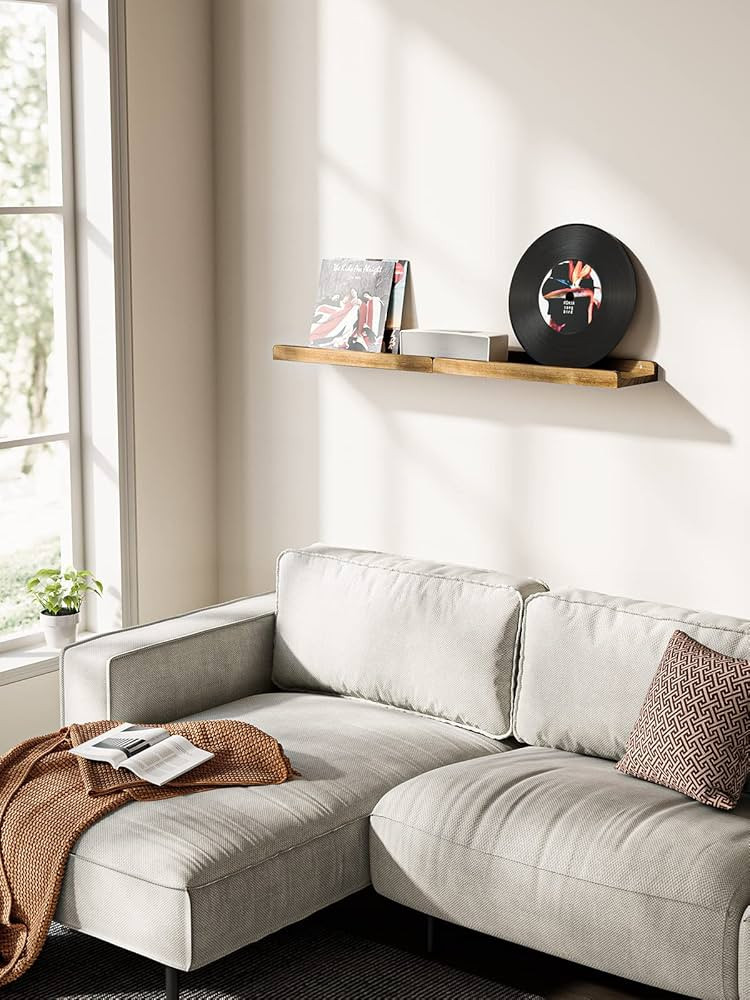 AMADA HOMEFURNISHING Floating Shelves, Wood Hanging Wall Shelves for Storage, Wall Mounted Shelve... | Amazon (US)