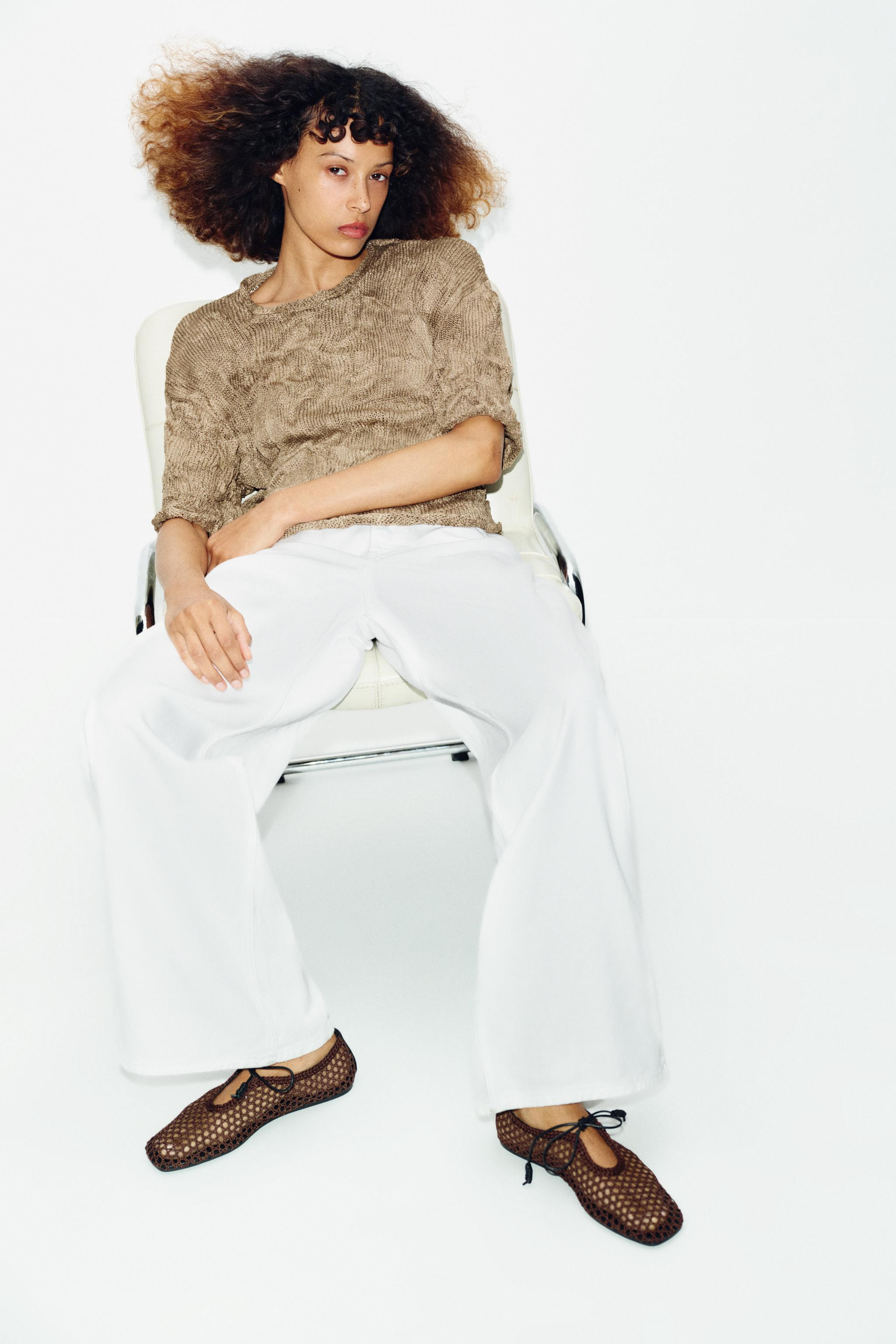 BOW-TIE CUT-OUT BALLET FLATS | Zara US