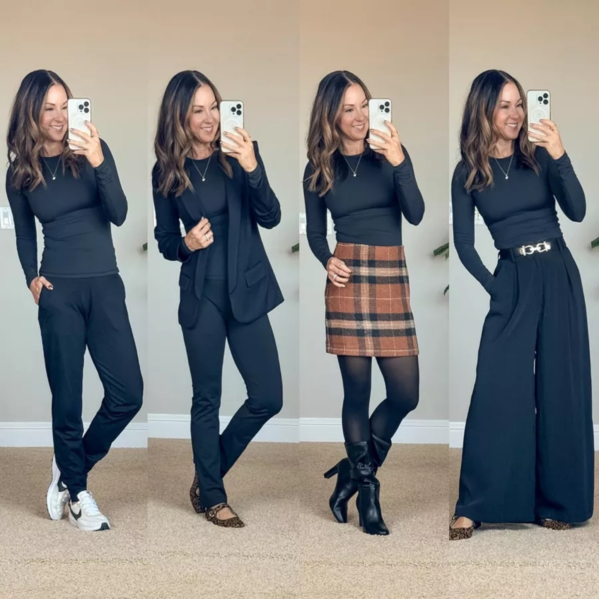 Fall Outfit Inspo

For reference I'm 5'1" and 109lbs. I’m wearing an XS short in the wide leg trousers & an XS in all other clothing items - all TTS! For the Nike sneakers go up a 1/2 size. For the leopard flats, size up 1/2 size if in between sizes! 

Use code ‘Everydayholly20’ for 20% off Pink Lily items (such as the plaid skirt pictured!)  

Fall outfits  fall outfit inspo  cute outfits  chic outfits  black leggings outfit  blazers  fall looks  comfy outfits  easy outfits  petite fashion  trendy fashion  EverydayHolly

#LTKWorkwear #LTKSeasonal #LTKStyleTip