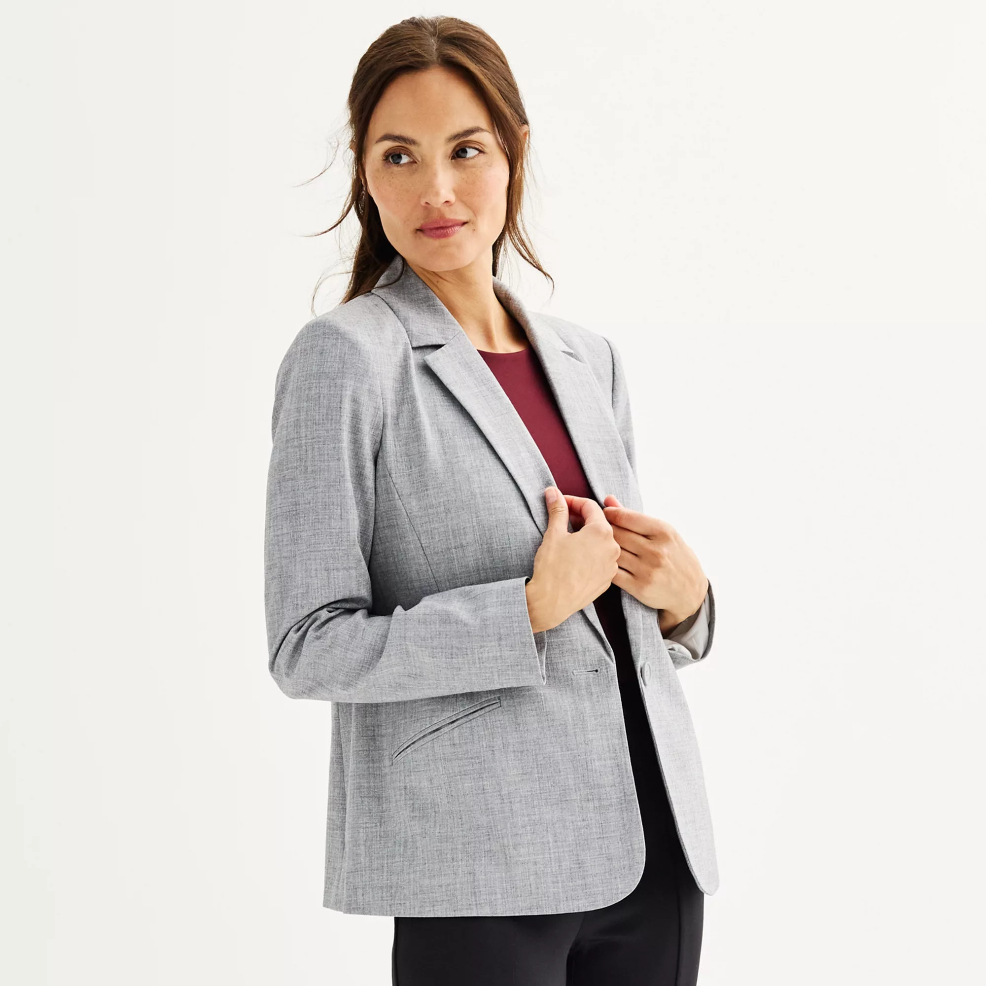 Women's Nine West Classic Single Button Blazer | Kohl's