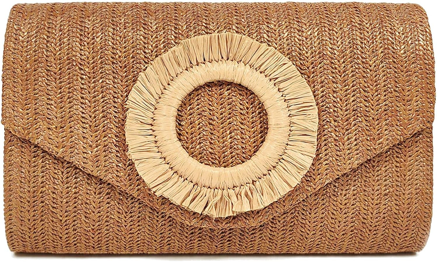 Straw Clutch Purse for Women,Summer Beach Bag,Envelope Evening Clutch Handbags for Formal Party W... | Amazon (US)