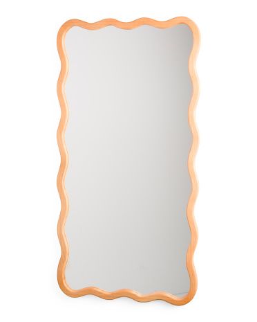 24x46 Wavy Wooden Wall Mirror | TJ Maxx