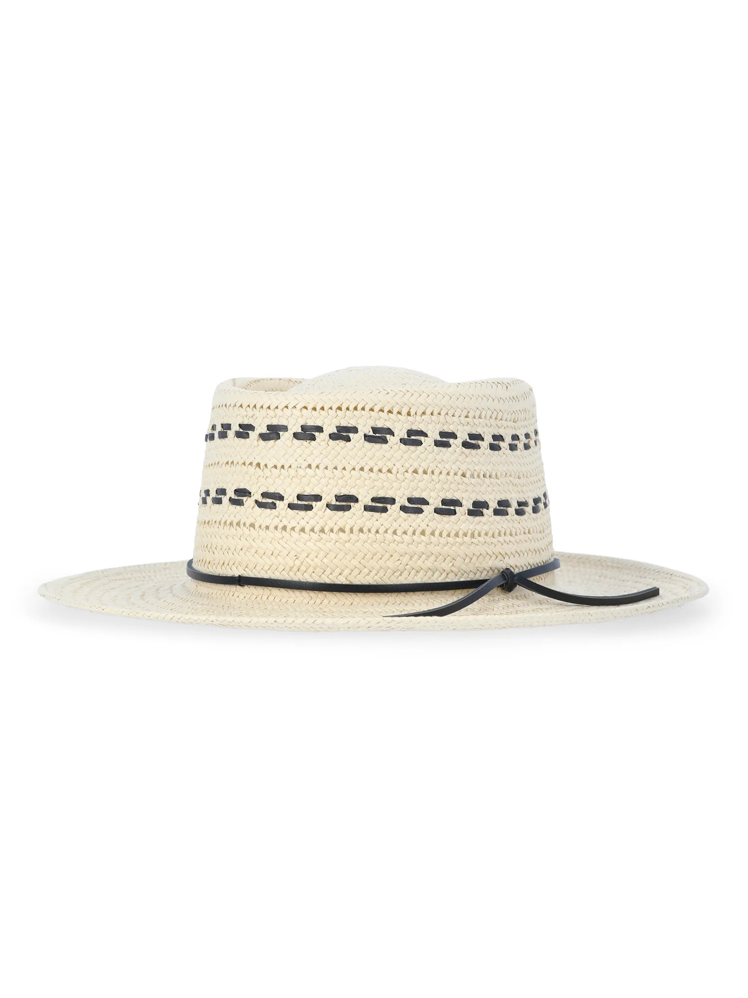 Time and Tru Women’s Straw Boater Hat, One Size | Walmart (US)