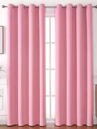 Polyester Single Panel Curtain, Pink Single Panel Blackout Curtain For Bedroom And Living Room | SHEIN